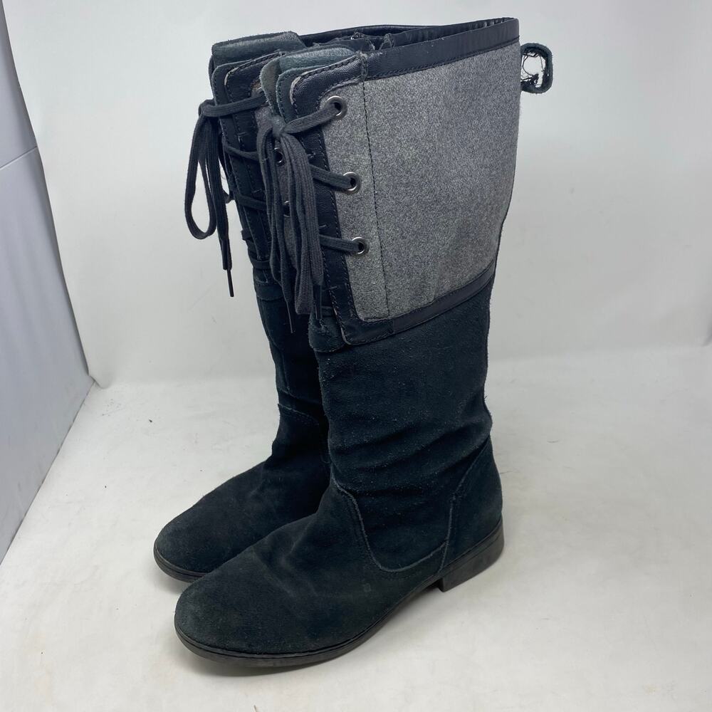 Clarks Round Toe Lace up Zip Closure Knee High Boot Womens Size 10